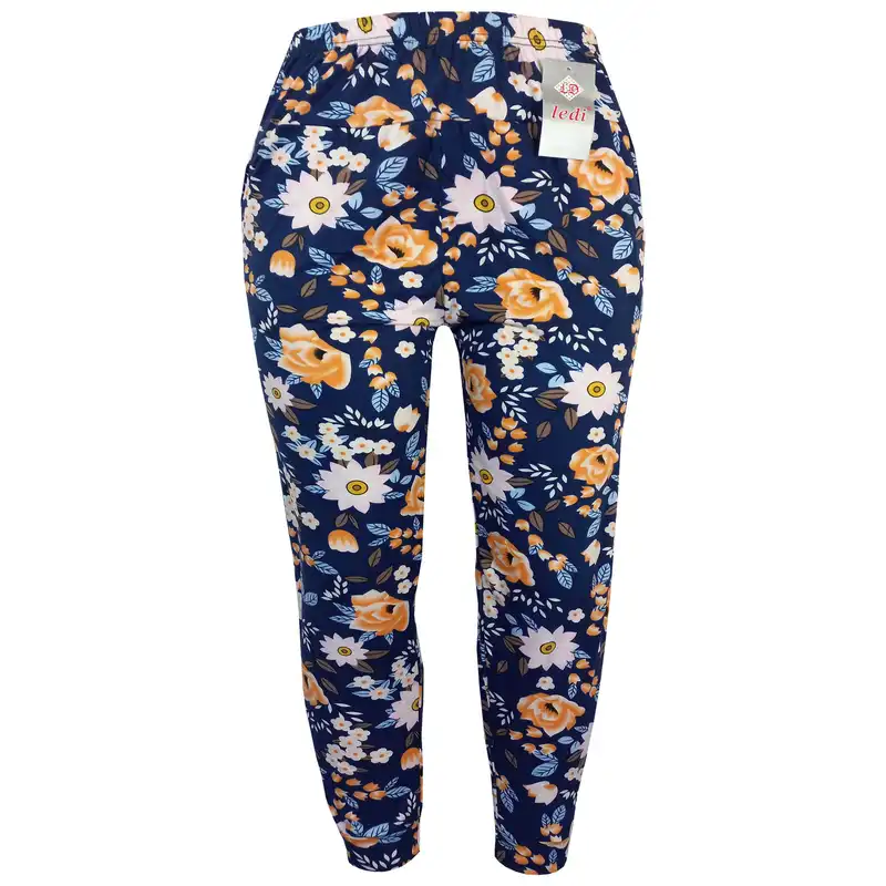 شلوار زنانه لیدی مدل GOLBEHI FLO رنگ سرمه ای