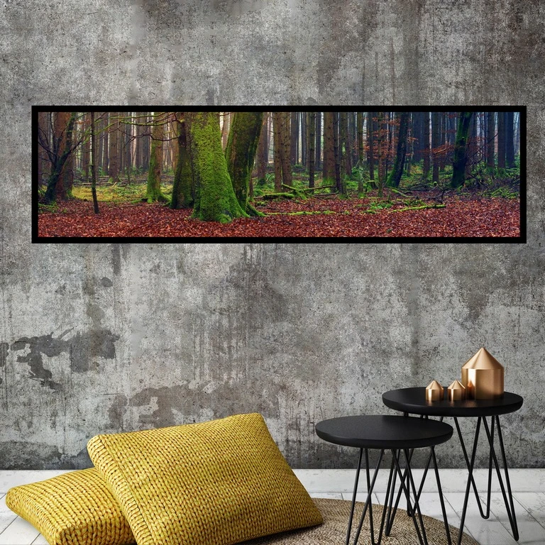 تابلو بکلیت طرح طبیعت جنگل پاییزی مدل کشیده B-7590