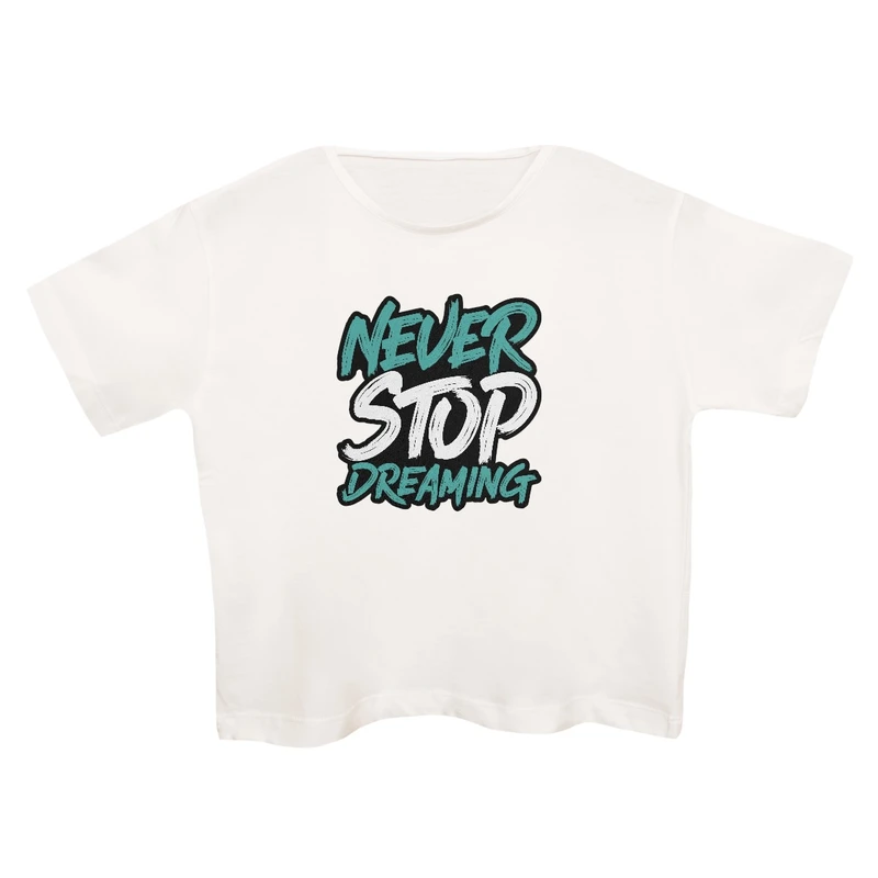 کراپ‌تی شرت آستین کوتاه زنانه مدل نوشته کد 5