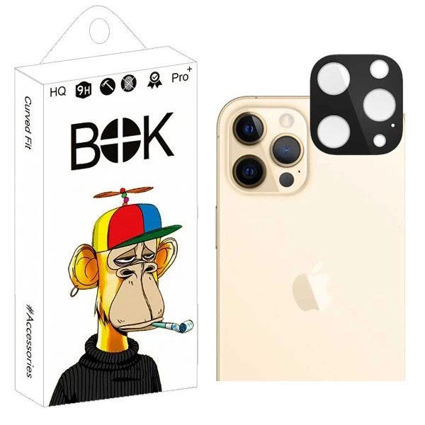 محافظ لنز دوربین بوک مدل 3D-9H مناسب برای گوشی موبایل اپل iPhone 12 Pro Max