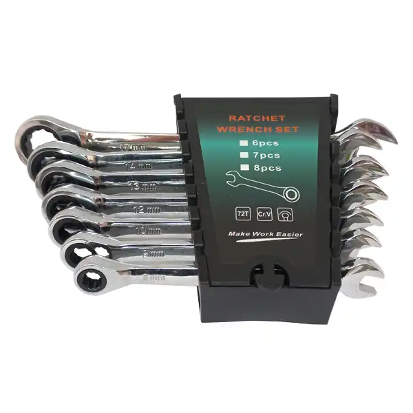 آچار یکسر رینگی جغجغه ای مدل CR_V7 مجموعه 7 عددی