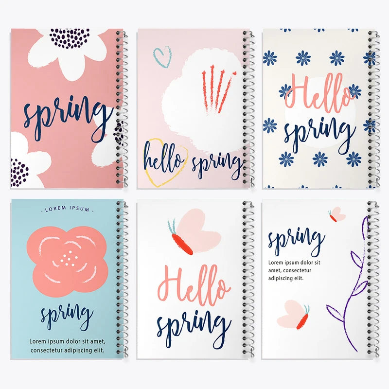 دفتر نقاشی 50 برگ خندالو طرح بهار کد 20 مجموعه 6 عددی