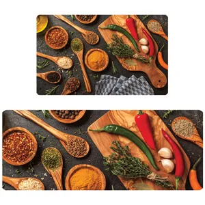 پادری مدل سه لایه رویه مخمل طرح آشپزخانه کد 4626 مجموعه دو عددی