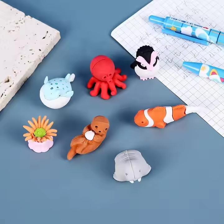 پاک کن مدل حیوانات دریایی بسته 7 عددی