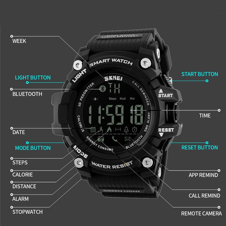 ساعت مچی دیجیتال مردانه اسکمی مدل 1227black -  - 3