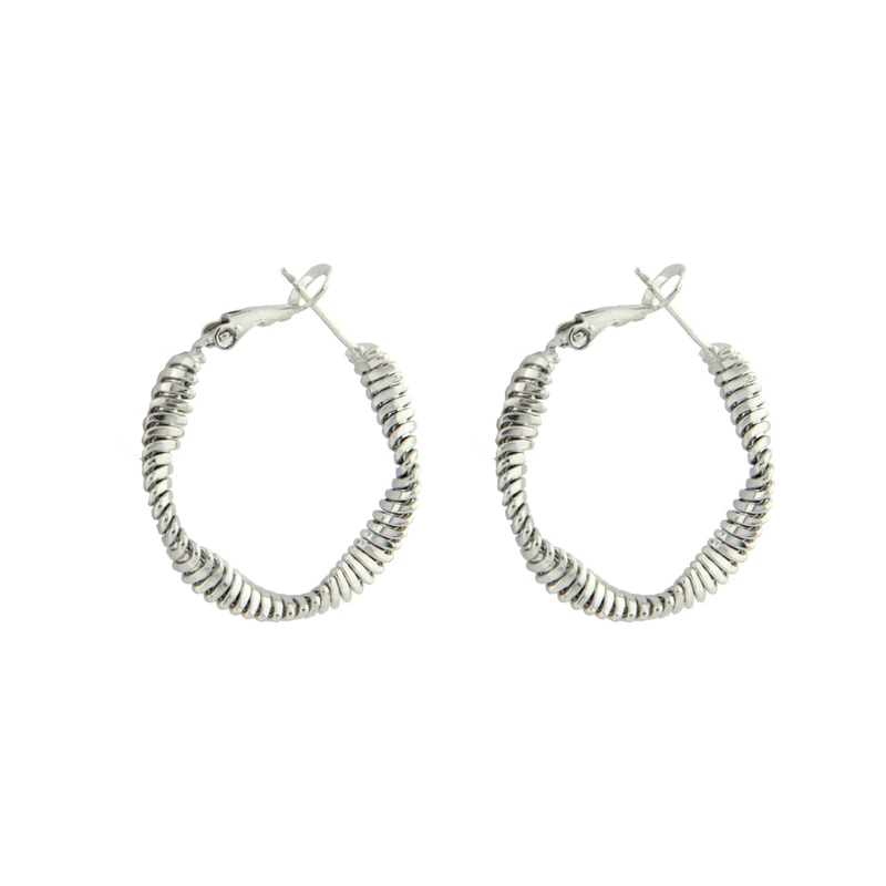 گوشواره حلقه‌ای زنانه مدل موجی کد 1801