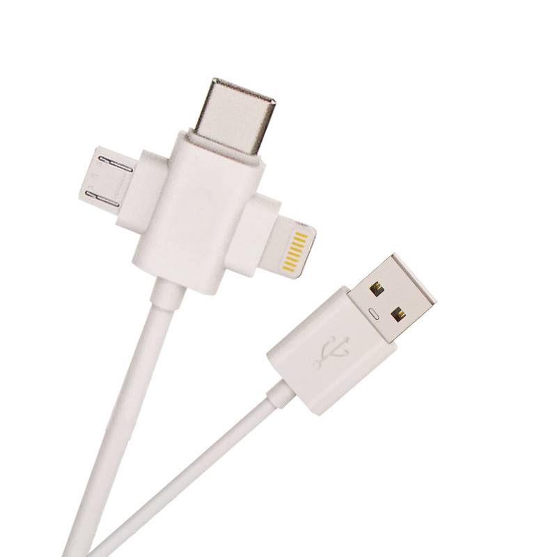 شارژر دیواری 15 وات آرسون مدل AN-W3B همراه کابل USB به لایتنینگ/USB-C/MicroUSB
