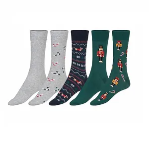 جوراب ساق بلند مدل کریسمس مجموعه 5 عددی