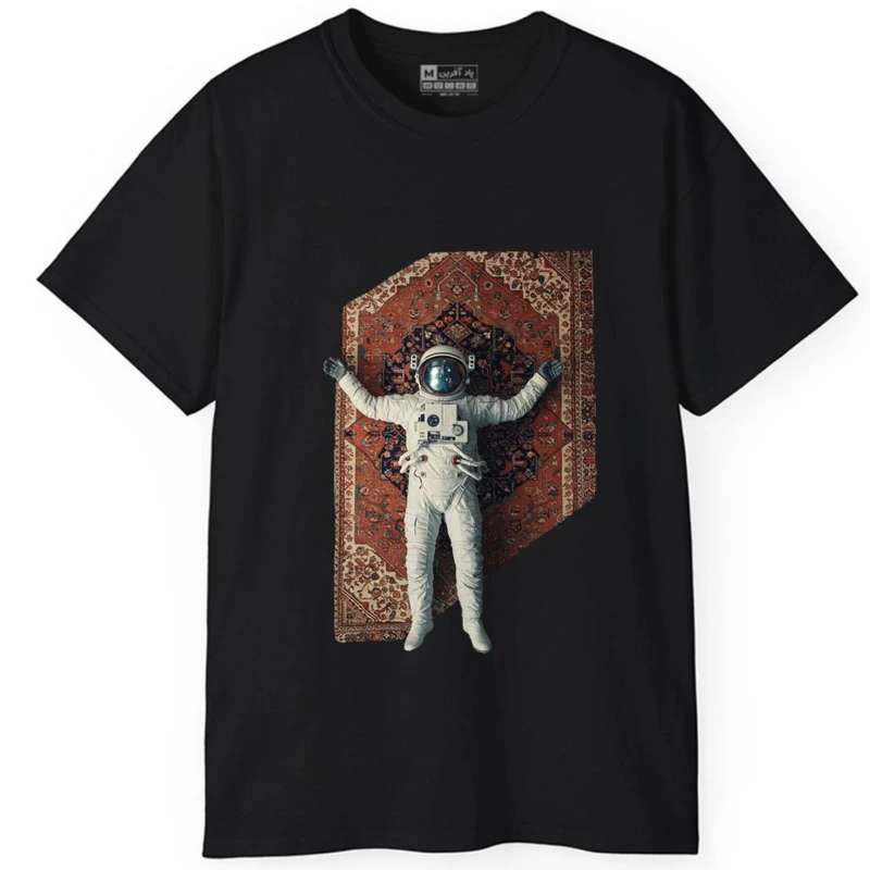 تی‌شرت آستین کوتاه مردانه پاد آفرین مدل فضانورد فرش ایرانی کد 1564