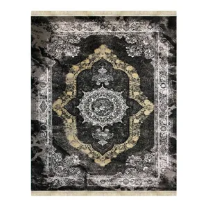 فرش ماشینی 440 شانه زمینه سرمه‌ای حاشیه فیلی مدل فانتزی 