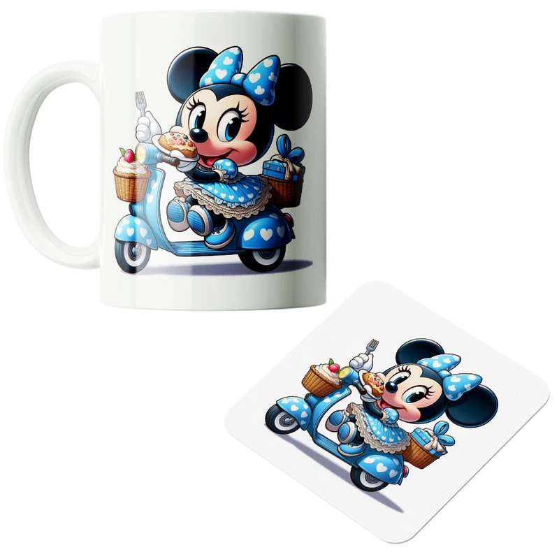 ماگ پاد آفرین مدل کارتونی میکی موس کیوت فانتزی بامزه کد PZ363 به همراه زیرلیوانی