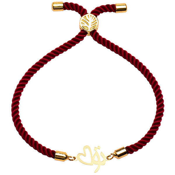 دستبند طلا 18 عیار زنانه کرابو طرح تو و قلب مدل Kr2482
