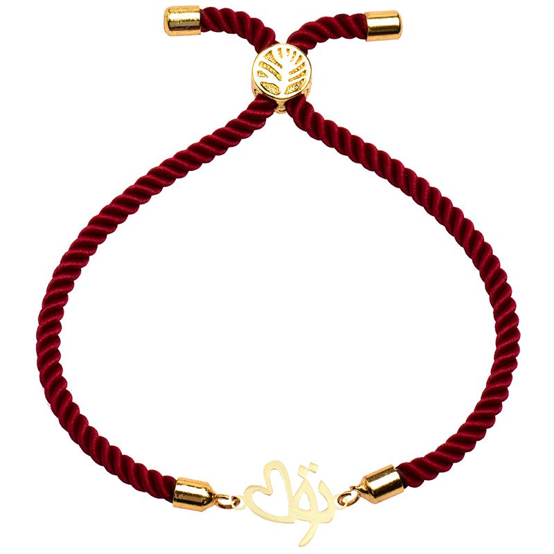 دستبند طلا 18 عیار زنانه کرابو طرح تو و قلب مدل Kr2482 -  - 1