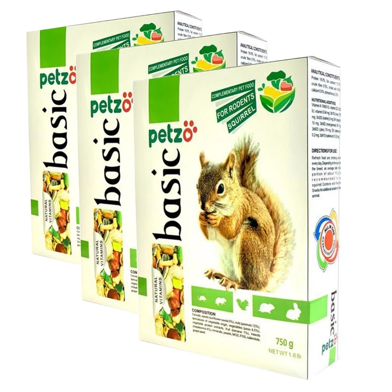غذای سنجاب پتزو مدل PZsquirrel وزن 750 گرم بسته 3 عددی