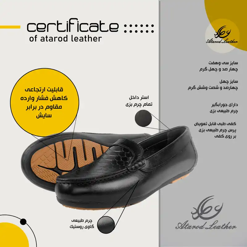 کفش کالج زنانه چرم عطارد مدل چرم طبیعی کد SH64