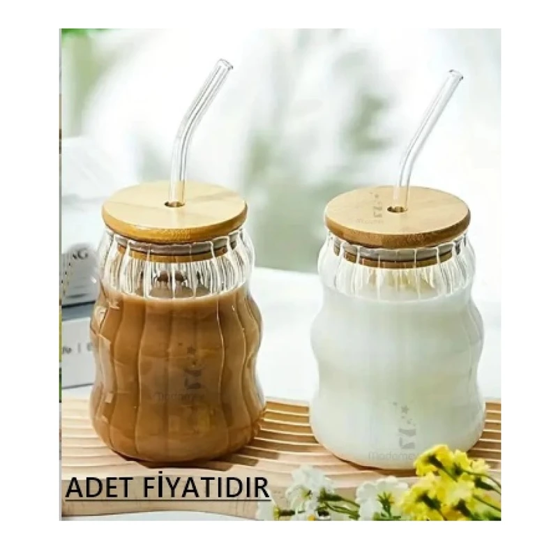 عکس شماره 11 : لیوان اسموتی مدل راه راه کد 1369n 4871