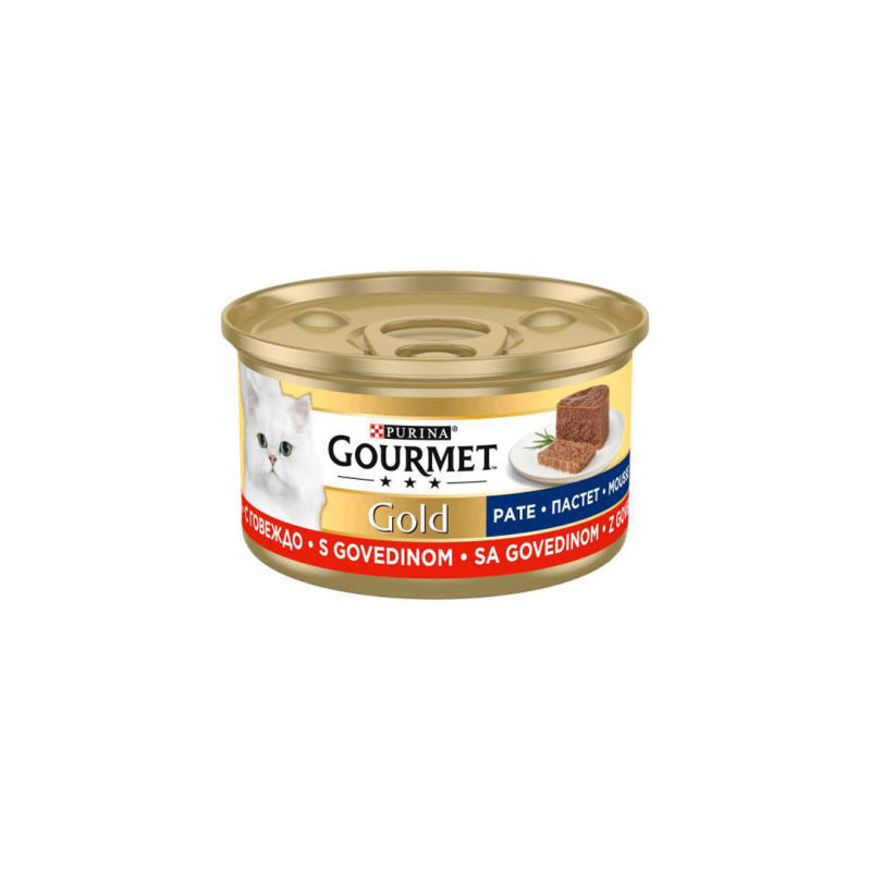 کنسرو غذای گربه گورمت مدل پته گوشت گاو GOLD-PURINA  وزن 85 گرم