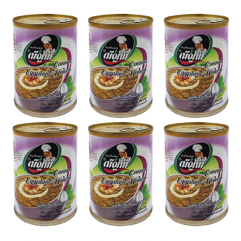 کنسرو حلیم بادمجان شیفته - 370 گرم بسته 6 عددی