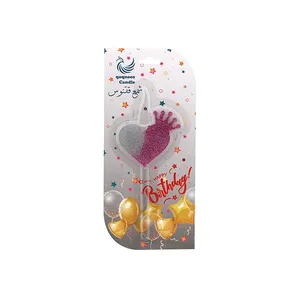 شمع تولد مدل قلب تاجدار اکلیلی 