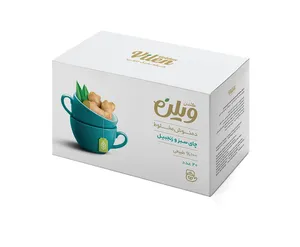 دمنوش گیاهی چای سبز و زنجبیل گلدن ویلن بسته 20 عددی