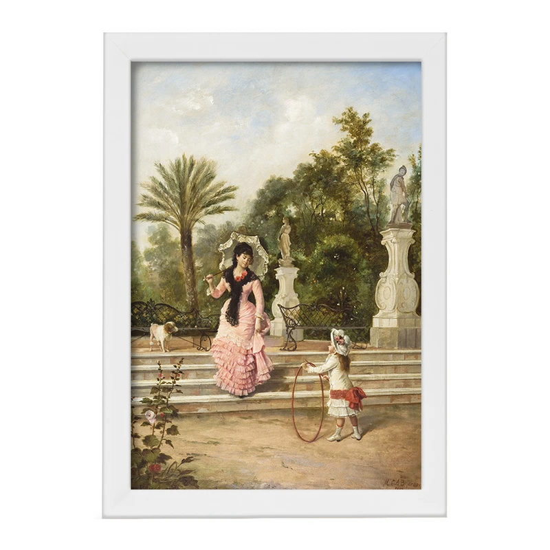 تابلو خندالو مدل نقاشی بازی در پارک اثر مانوئل کابرال کد F12153