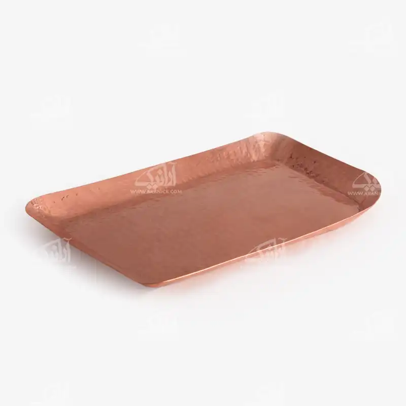 دیس مسی مستطیل طرح چکش کاری آرانیک رنگ مسی مدل 1016600021