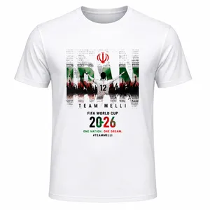 تی‌شرت آستین کوتاه یقه گرد مردانه مدل A26 طرح جام جهانی 2026 ایران
