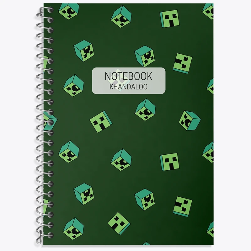 دفتر زبان 50 برگ خندالو مدل دو خط طرح ماینکرافت (Minecraft) کد N605