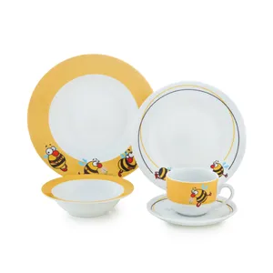 Zarrin Iran Porcelain Italian F Bamblby 5 Pieces Children  Dinnerware Set Top Grade