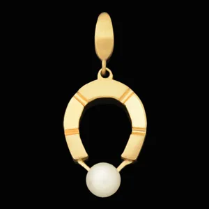 آویز گردنبند طلا 18 عیار زنانه طلای مستجابی مدل مرواریدی کد 6735