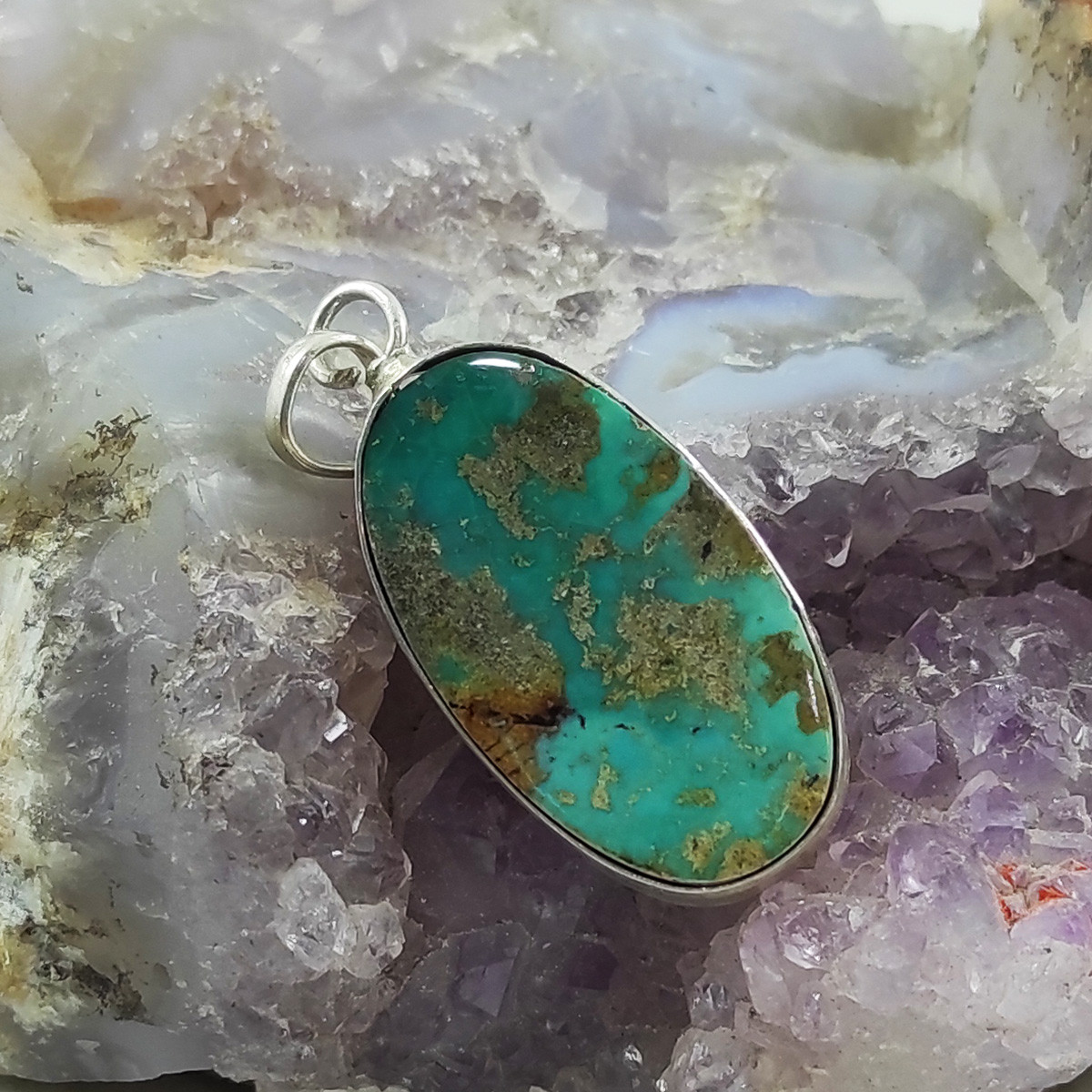 آویز گردنبند نقره زنانه سلین کالا مدل mps-6 فیروزه