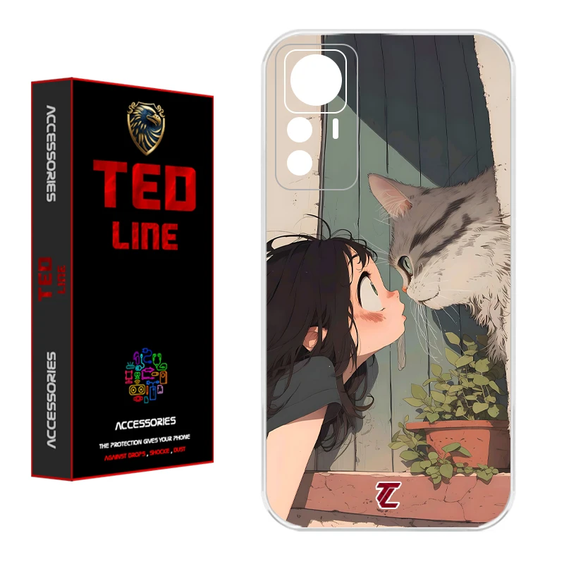 کاور تدلاین طرح دختر و گربه کد 1205 مناسب برای گوشی موبایل شیائومی Mi 12T / 12T Pro