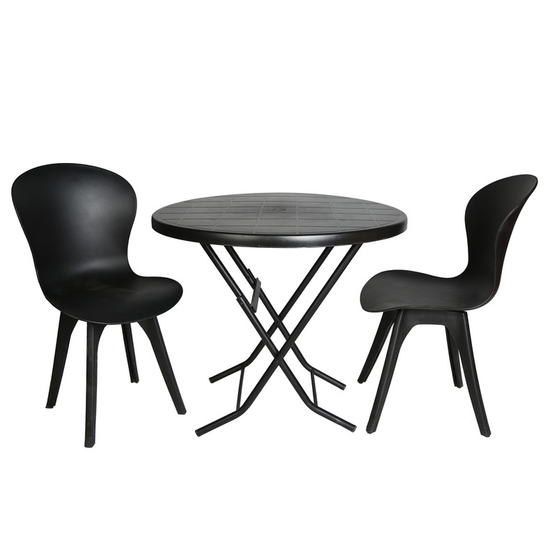 میز و صندلی ناهارخوری دو نفره مدل ماهلین فایبرگلاس پایه پلاستیکی TGM