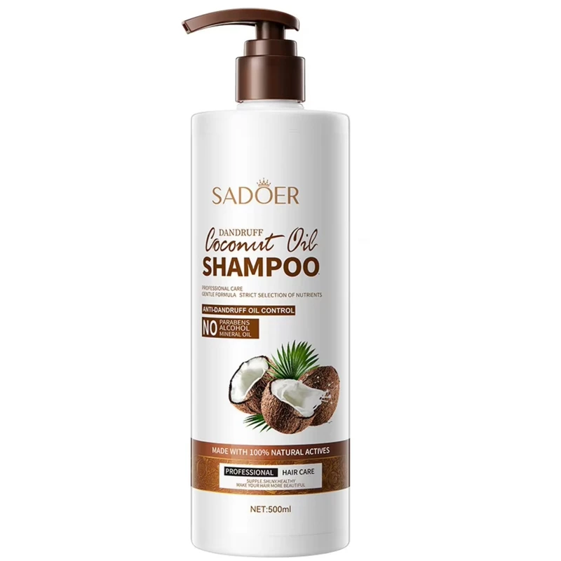 شامپو ضد شوره سادور مدل روغن نارگیل مناسب برای انواع مو حجم 500 میلی لیتر