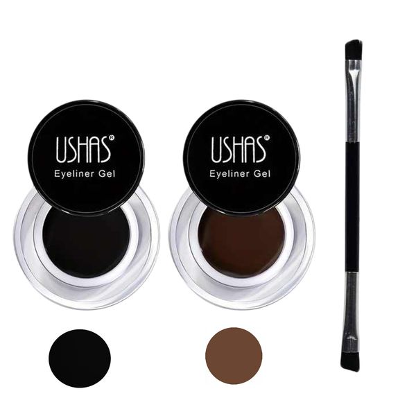 خط چشم یوشاس مدل ژلی کد 001 مجموعه 2 عددی به همراه برس خط چشم