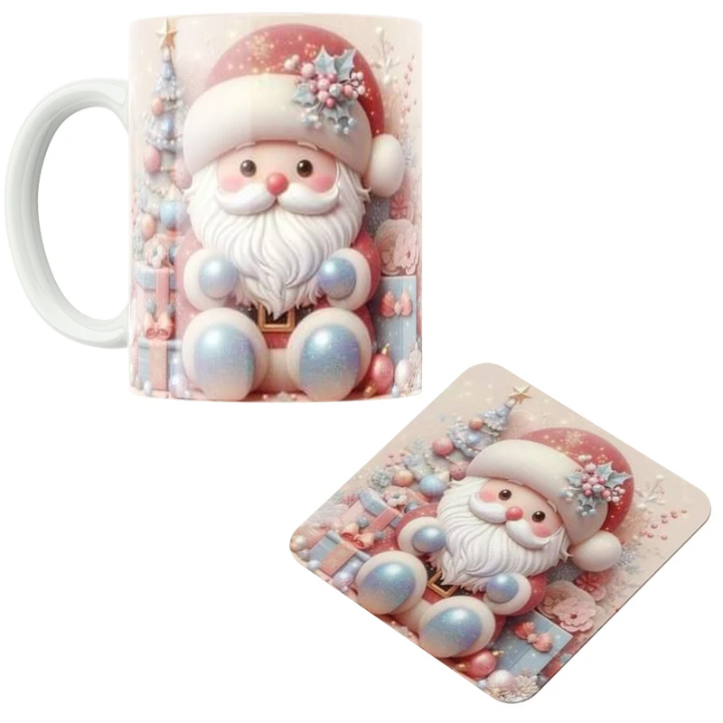 ماگ پاد آفرین مدل کریسمس کد DKC635 به همراه زیر لیوانی