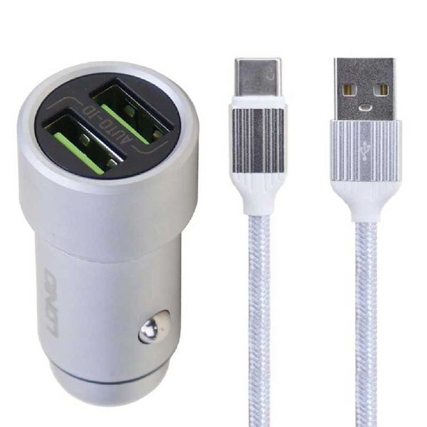 شارژر فندکی الدینیو مدل C302 به همراه کابل تبدیل USB-C شارژر فندکی الدینیو مدل C302 به همراه کابل تبدیل USB-C