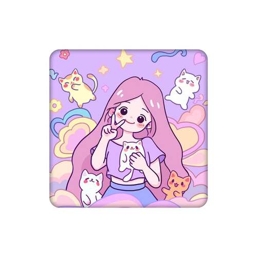 زیرلیوانی طرح دختر و گربه های کیوت کد 9916005