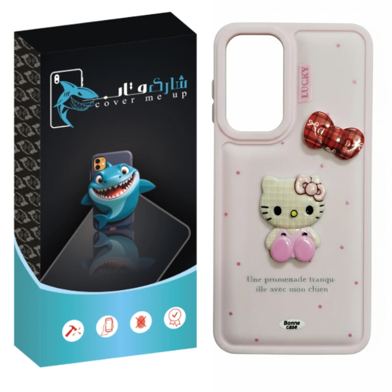 کاور شارک قاب مدل کیتی عروسکی مناسب برای گوشی موبایل سامسونگ Galaxy A37