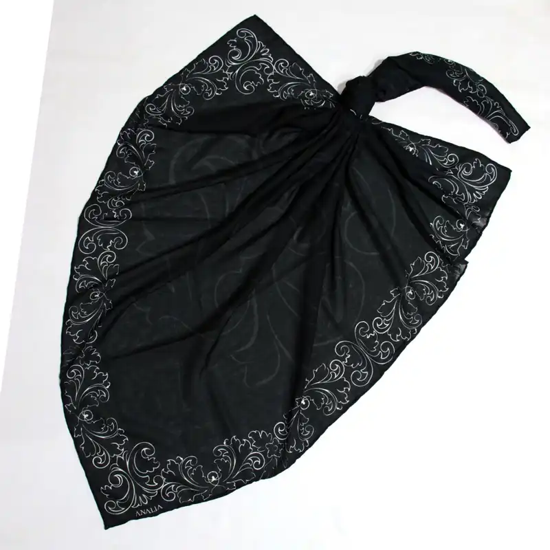 روسری زنانه مدل نخی خنک حاشیه دار ساده کد 7010