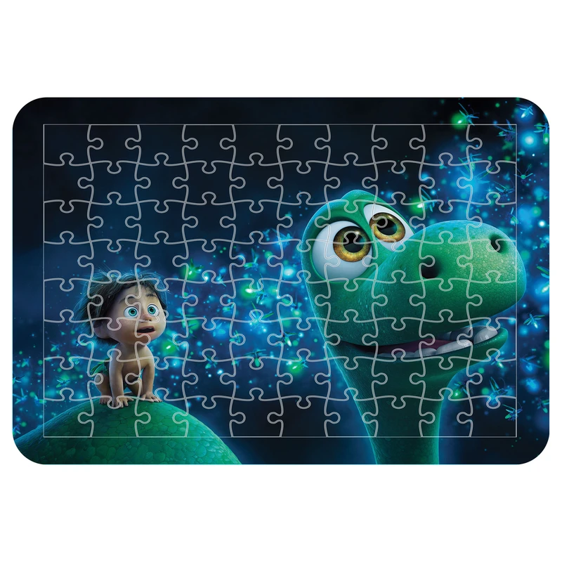 پازل 54 تکه اطلس آبی طرح کارتون دایناسور خوب مدل P1290