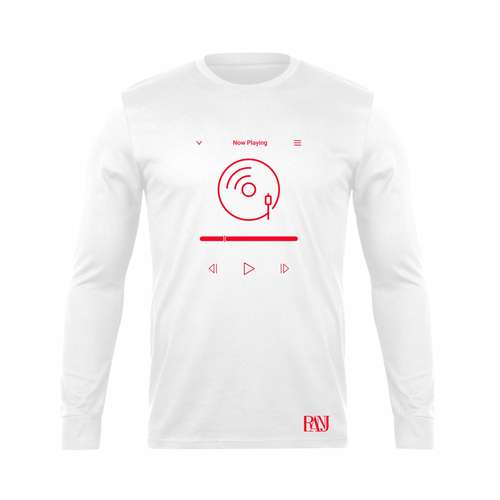 تی شرت آستین بلند مردانه رانژ مدل سایز بزرگ 10076 رنگ سفید