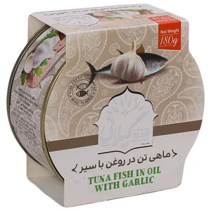 کنسرو ماهی تون در روغن با سیر گیلانی - 180 گرم