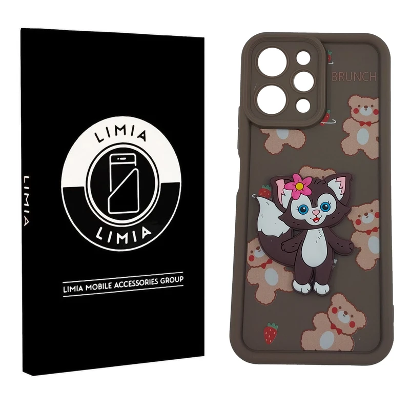 کاور لیمیا مدل سولید لنزدار طرح عروسکی برجسته مناسب برای گوشی موبایل شیائومی Redmi 12 4G