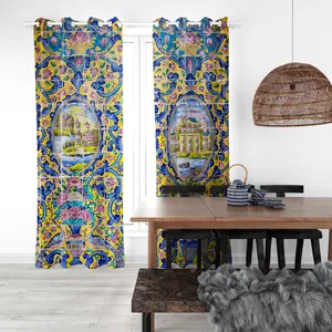 پرده مدل هازان چاپی  طرح سنتی  سایز 280x140 سانتی متر