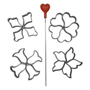 قالب شیرینی پزی طرح نان پنجره ای مدل pe556 مجموعه 5 عددی