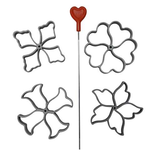 قالب شیرینی پزی طرح نان پنجره ای مدل pe556 مجموعه 5 عددی