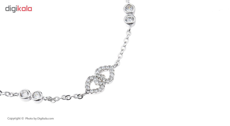 پابند نقره آی جواهر طرح قلب کد 77286D