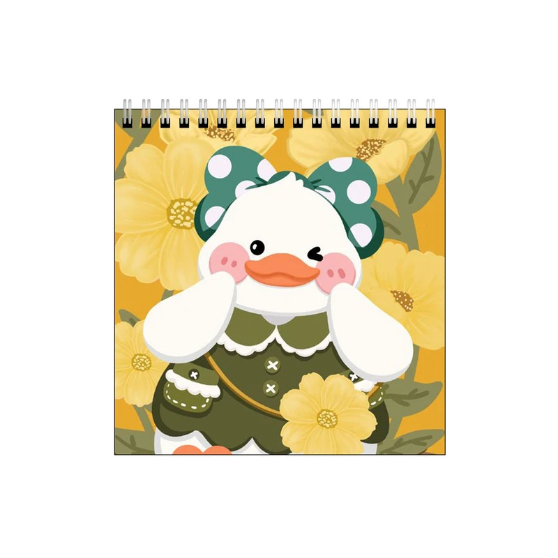 دفتر طراحی طرح اردک تپل با گل ها کد 8944865