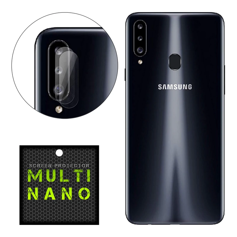 محافظ لنز دوربین مولتی نانو مدل Pro مناسب برای گوشی موبایل سامسونگ Galaxy A20S بسته دو عددی